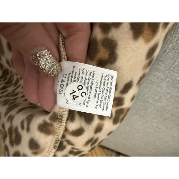 NWT girls L large 10–12 Plus fleece jacket Brown Cheetah full zip wonder Nation - Picture 6 of 6